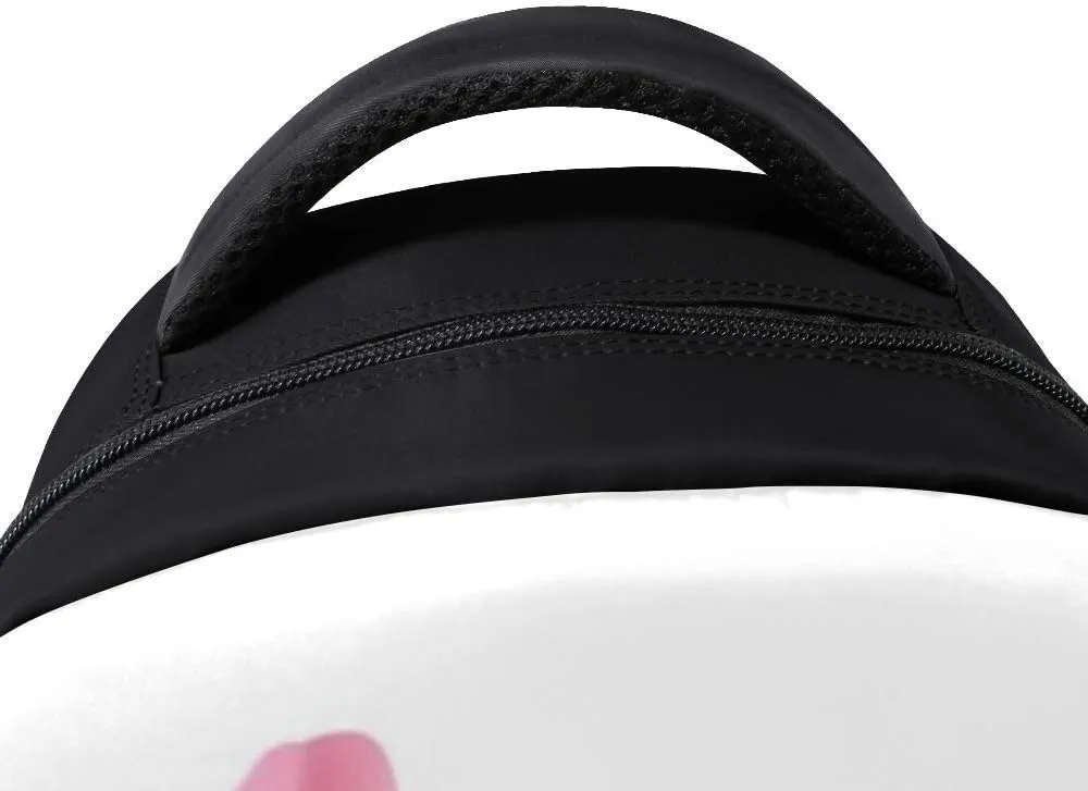 Kuizee Classic Backpack Schoolbag Adjustable Padded Shoulder Straps Daypack ﻿Pink Lily Flower Casual Bags Durable College Daily 16Inch