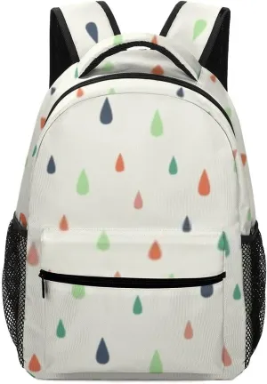 Kuizee Travel Laptop Backpack Business Daypack Work Bookbag Colorful Falling Rain Drops Durable iPad Tablet School College Book Bags Casual Bags for Men and Women