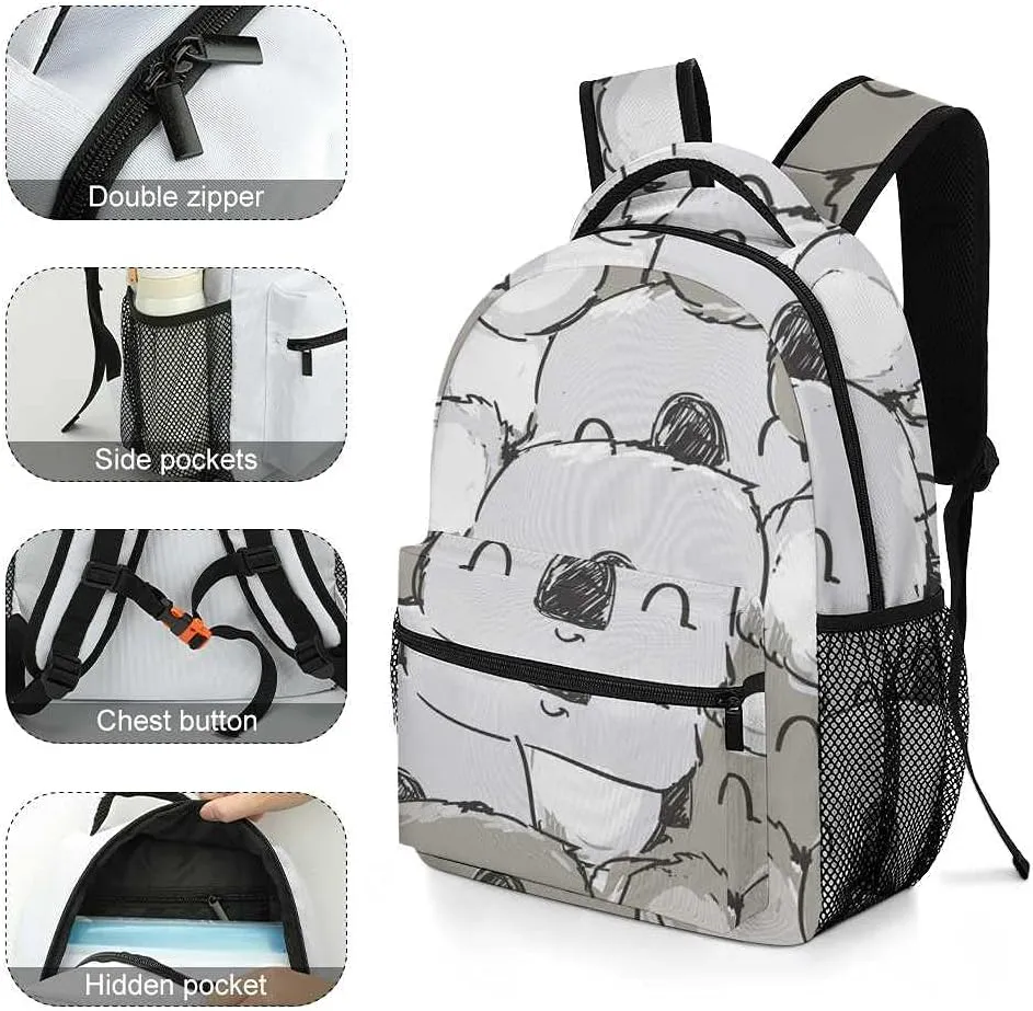 Kuizee Travel Laptop Backpack Business Daypack Work Bookbag Cute Koala Durable iPad Tablet School College Book Bags Casual Bags for Men and Women