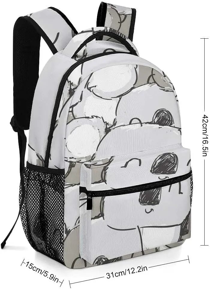 Kuizee Travel Laptop Backpack Business Daypack Work Bookbag Cute Koala Durable iPad Tablet School College Book Bags Casual Bags for Men and Women