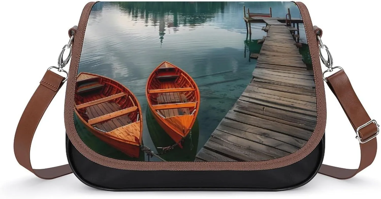 Lake Bled Slovenia Church on The Island Crossbody Bags for Women Trendy Shoulder Satchel Purses Messenger Bag