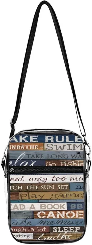 Lake Rules Clear Stadium Crossbody Bags Adjustable Strap Shoulder Purse for Women and Men