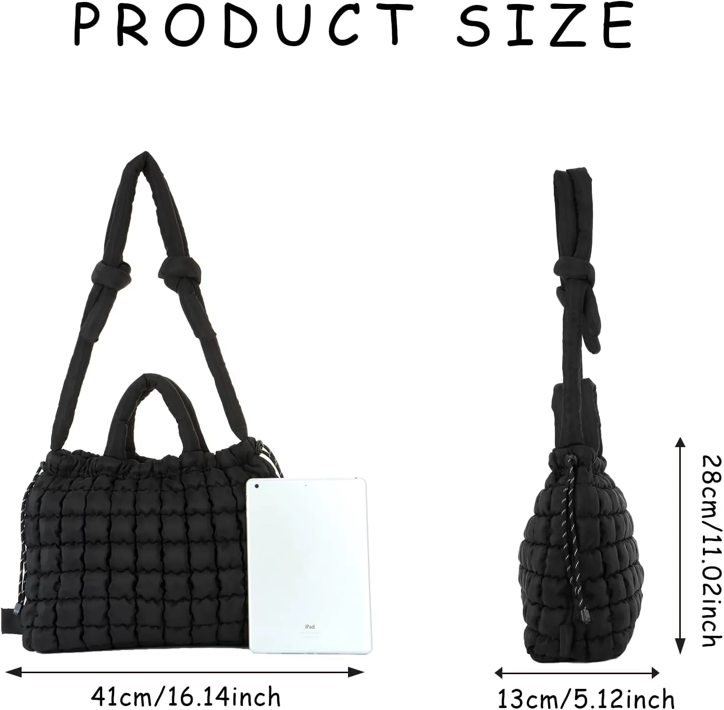 Lanpet Quilted Puffer Tote Bag for Women Large Quilted Crossbody Bag Lightweight Nylon Puffy Carryall Hobo bag Handbags
