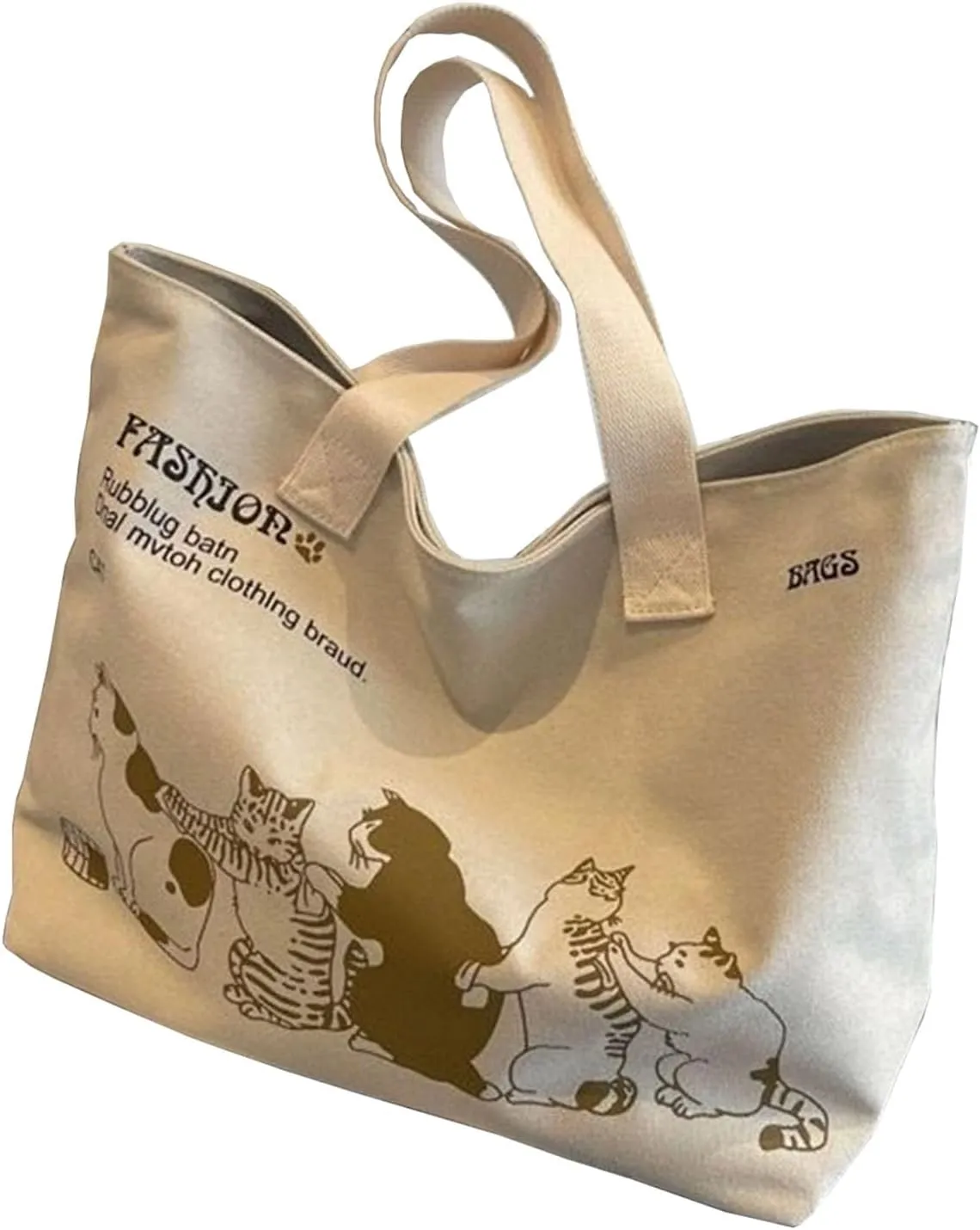 Large capacity canvas bag for women single shoulder tote bag, mommy, student with Zipper Canvas Crossbody Bag Shoulder Satchel