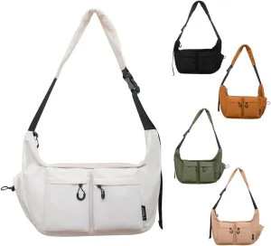 Large Capacity Messenger Canvas Bag, Large Crossbody Bag Shoulder Purse, Multi-Pocket，Vintage Water Resistant Canvas Satchel
