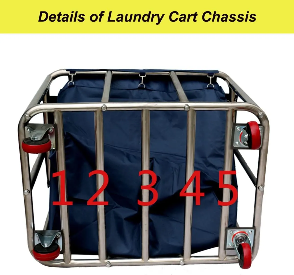 Large Laundry Cart With Wheels Heavy Duty Rolling Storage Basket Organizer 330Lb Load Truck for Large Family or Commercial Hotels and Hospital Laundry Room Transport Clothes and Linen Material