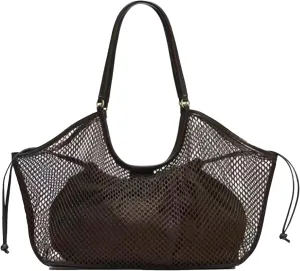 Large Mesh Hobo for Women Summer Beach Bag with Inner Bag Large Tote Elegant Purses for Vacation Travel