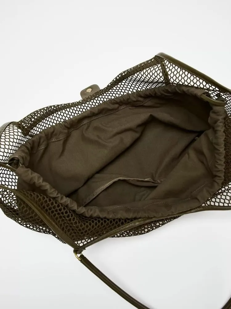 Large Mesh Hobo for Women Summer Beach Bag with Inner Bag Large Tote Elegant Purses for Vacation Travel