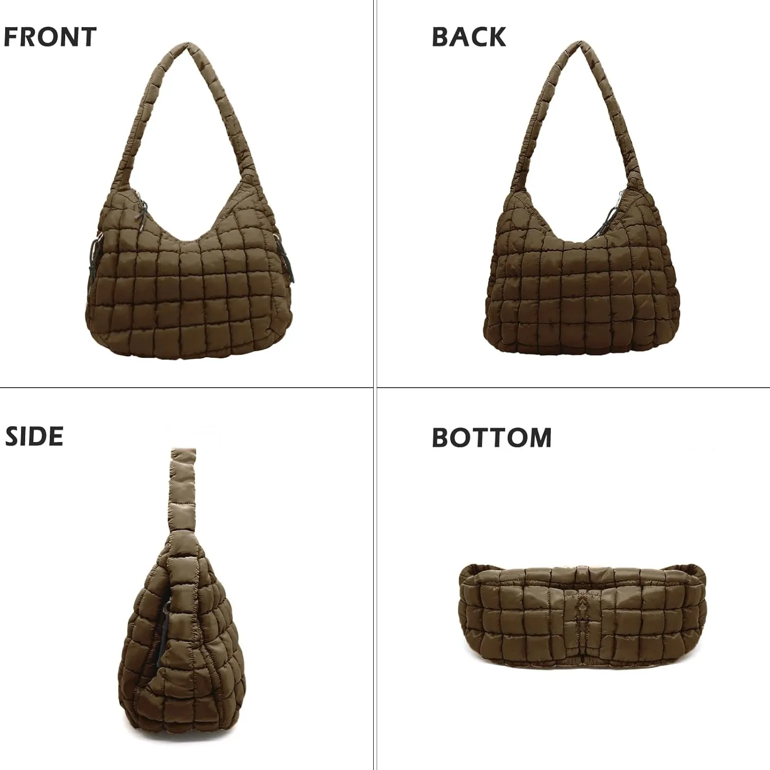 Large Puffer Tote Bag Quilted Crossbody Bags for Women Quilted Carryall GYM Tote Soft Puffy Shoulder Bags for Travel