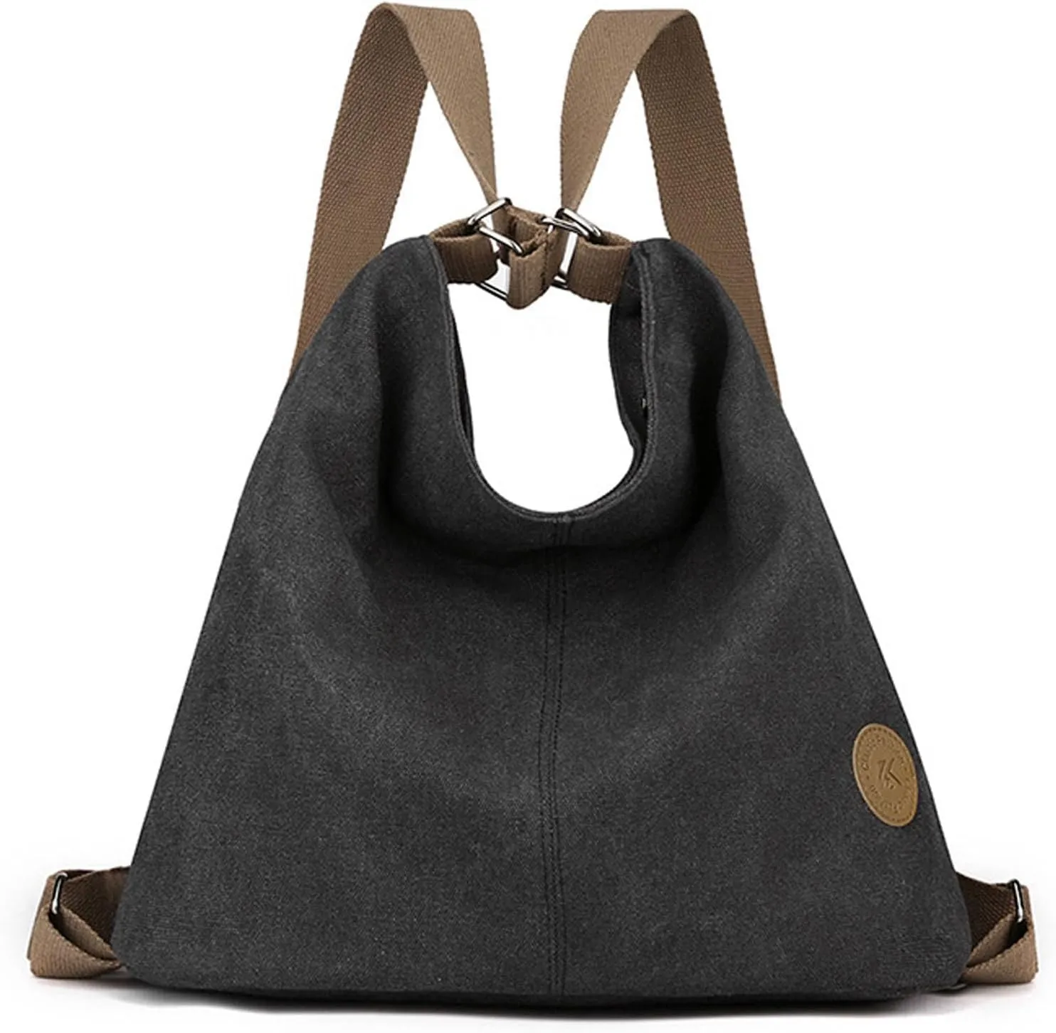 Large Purse Crossbody Shoulder Hobo Bag Convertible Canvas Tote Bag Backpack for Women with Zipper Pocket