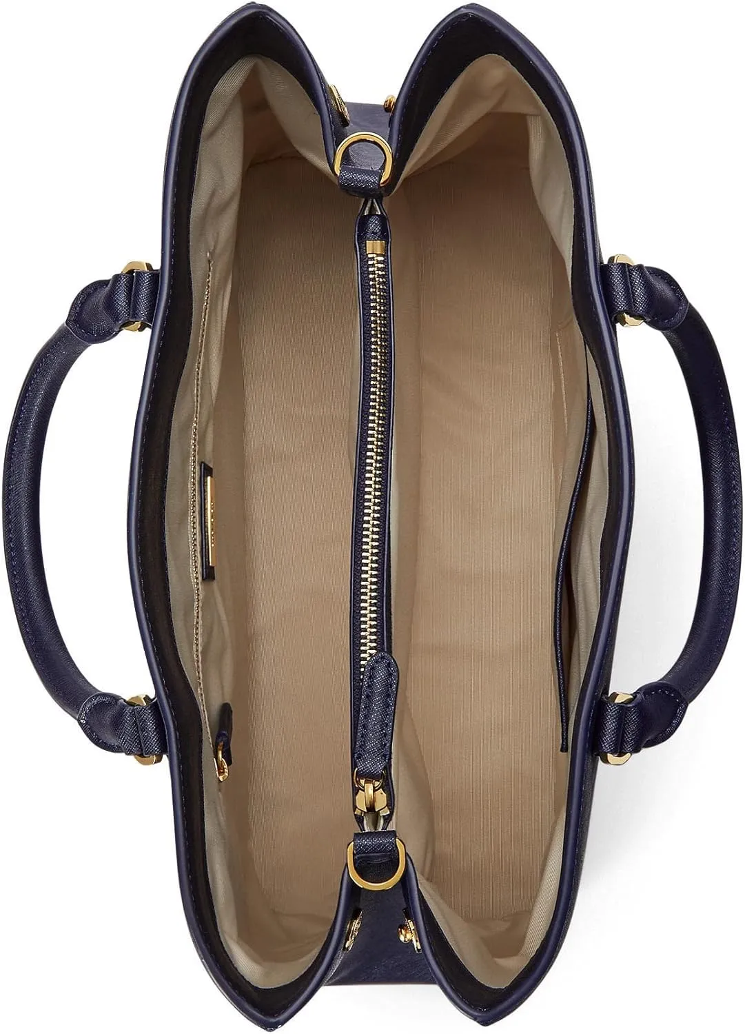 Lauren Ralph Lauren Crosshatch Leather Large Hanna Satchel