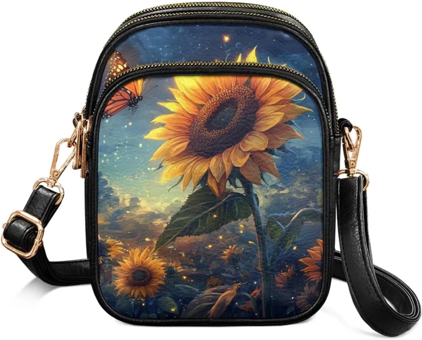 Leather Crossbody Bags for Women Crossbody Sling Bags for Women Cell Phone Bag Wallet Purses Adjustable Strap