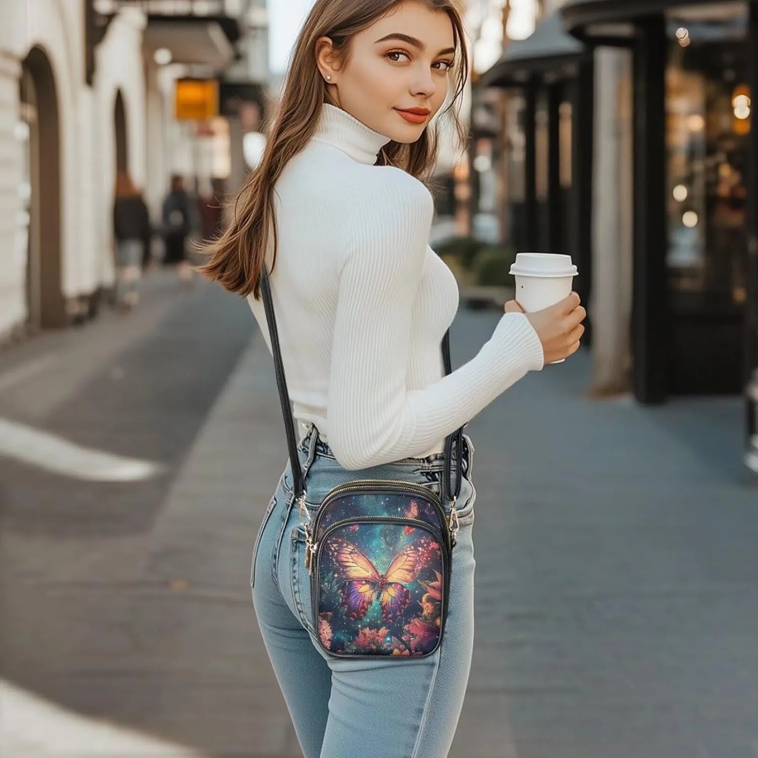 Leather Crossbody Bags for Women Crossbody Sling Bags for Women Cell Phone Bag Wallet Purses Adjustable Strap