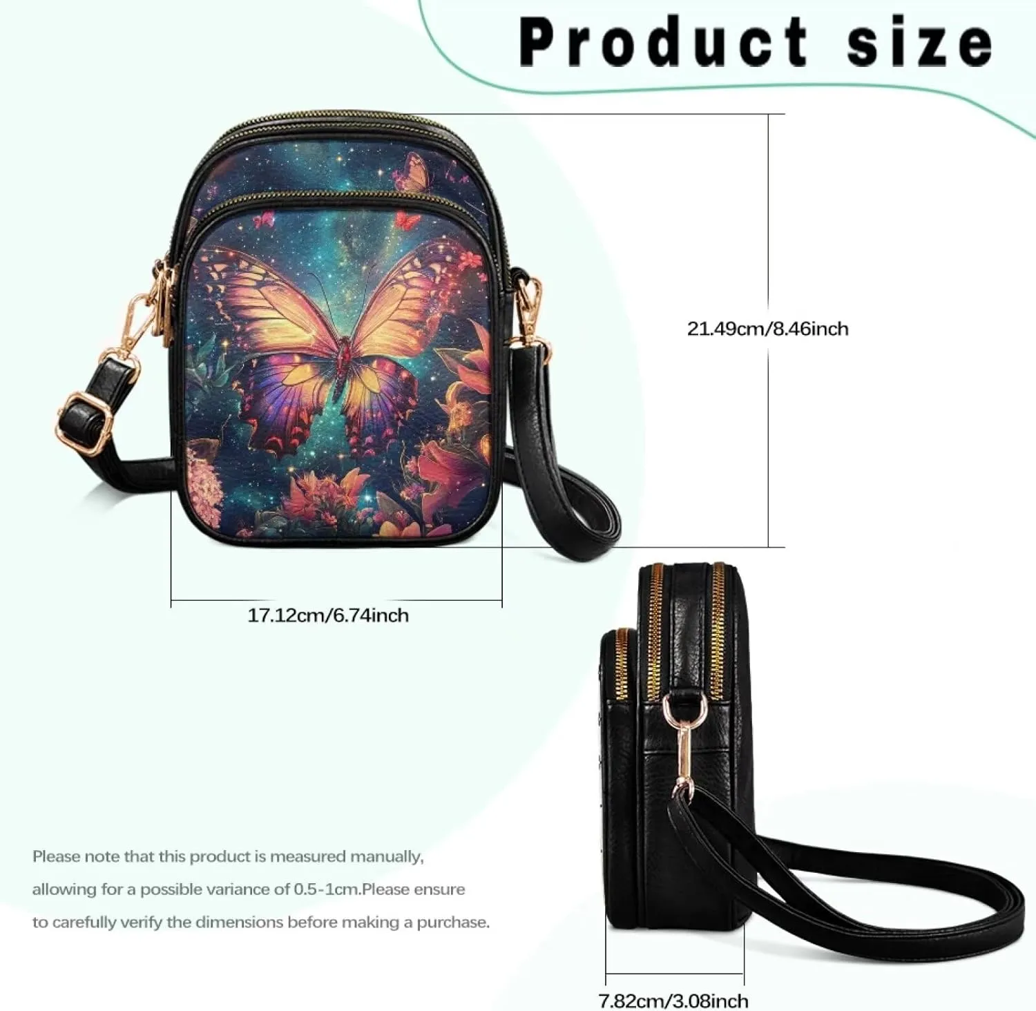 Leather Crossbody Bags for Women Crossbody Sling Bags for Women Cell Phone Bag Wallet Purses Adjustable Strap