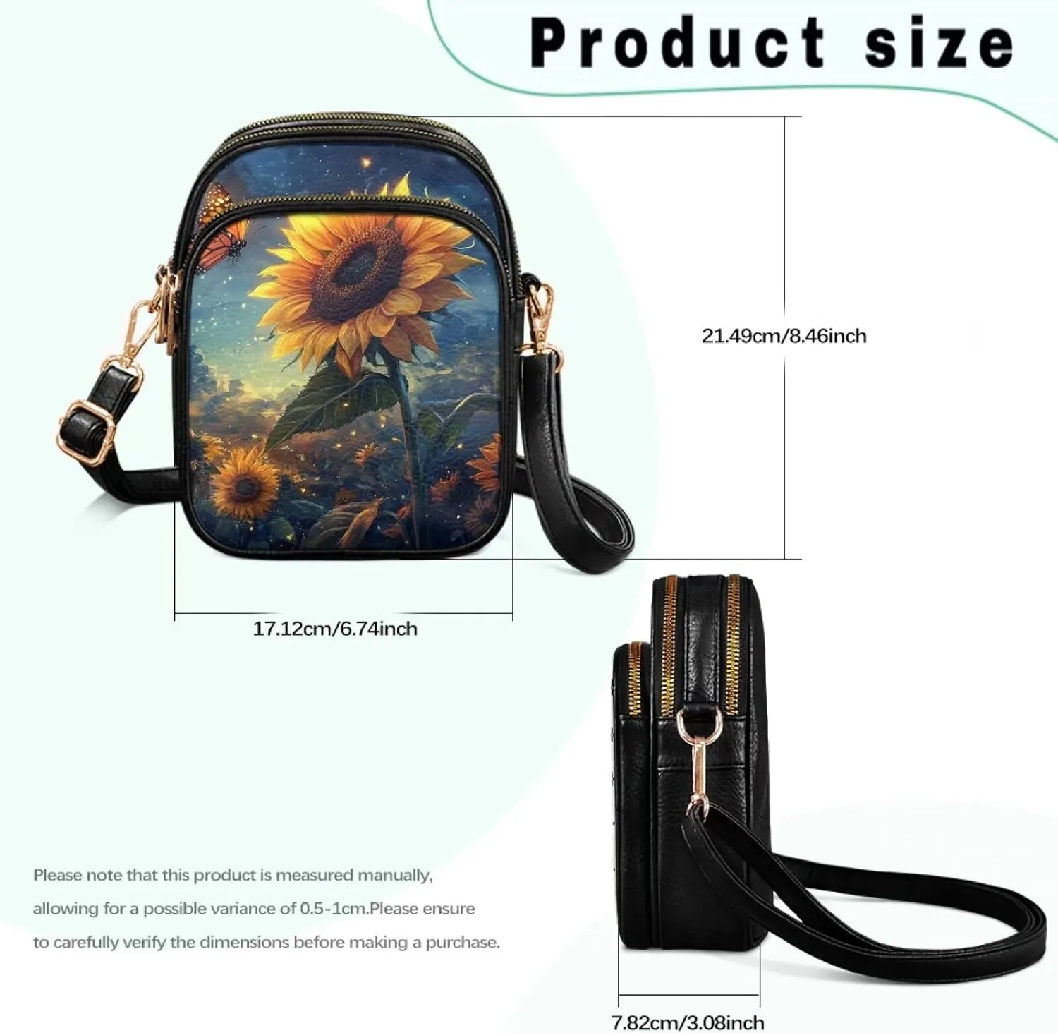 Leather Crossbody Bags for Women Crossbody Sling Bags for Women Cell Phone Bag Wallet Purses Adjustable Strap