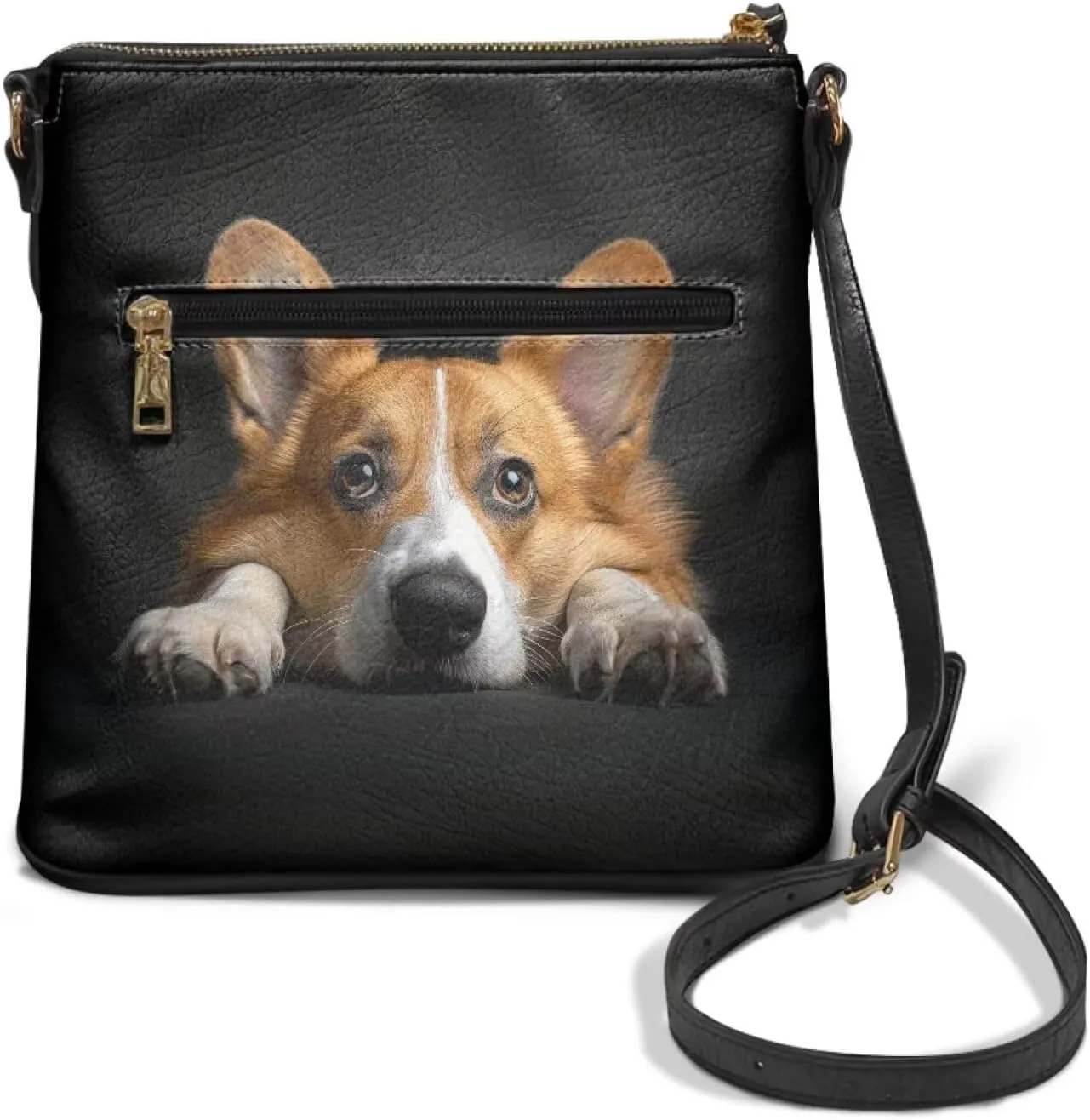 Leather Crossbody Purse for Women Satchel Handbag Purse Shoulder Bag with Adjustable Strap Multi Pockets
