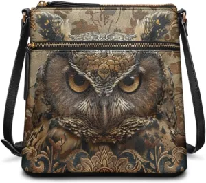 Leather Crossbody Purse for Women Satchel Handbag Purse Shoulder Bag with Adjustable Strap Multi Pockets
