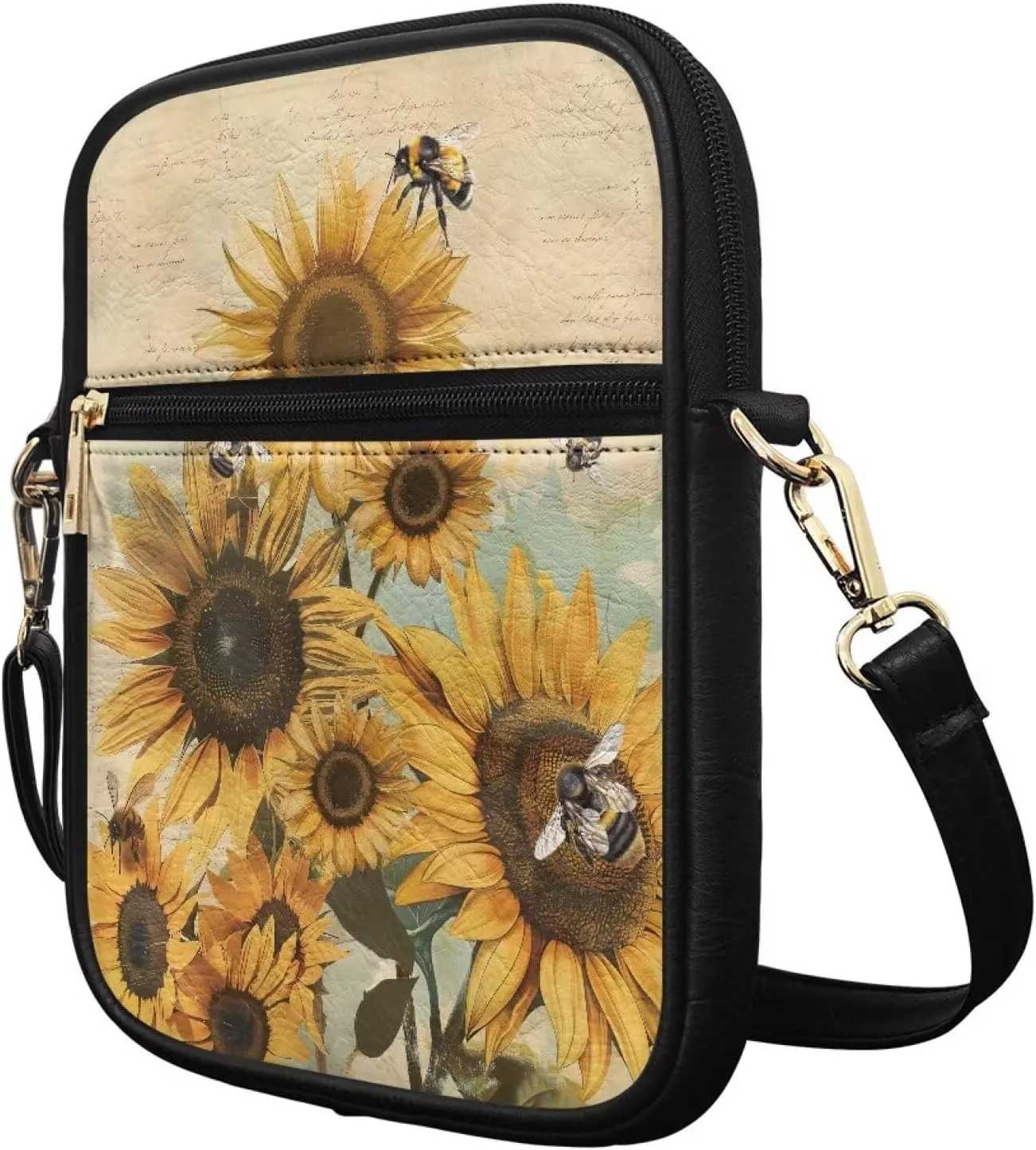 Leather Messenger Bag for Women Crossbody Cell Phone Purse Small Shoulder Pouch for Outdoor 9.5 inch