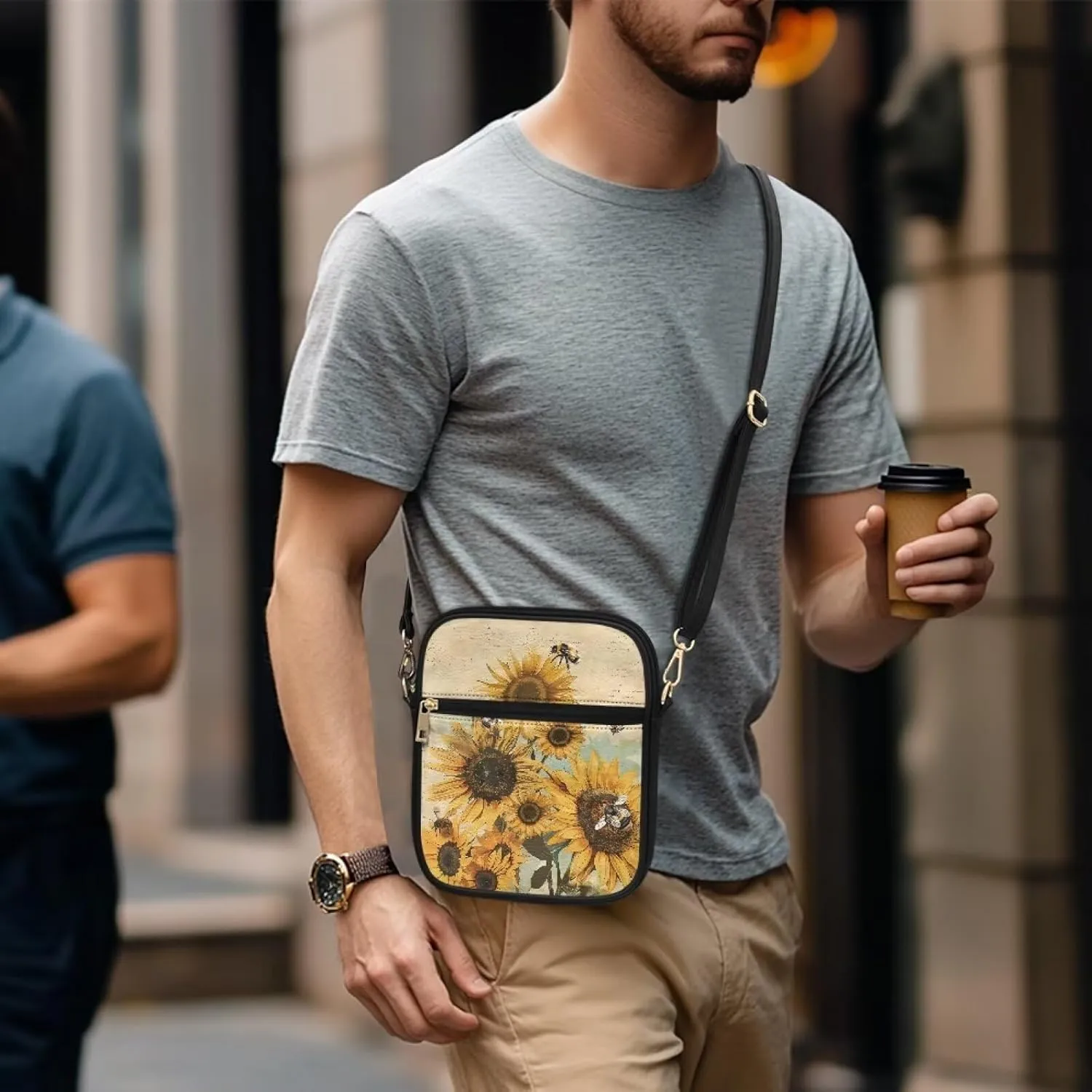 Leather Messenger Bag for Women Crossbody Cell Phone Purse Small Shoulder Pouch for Outdoor 9.5 inch