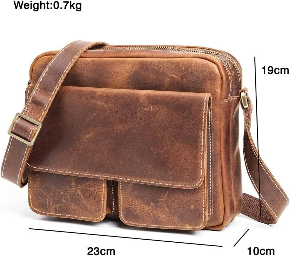 Leather Messenger Bag Vintage Cross Body Men's Bag Business Casual Bag Leather Shoulder Bag