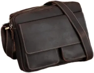 Leather Messenger Bag Vintage Cross Body Men's Bag Business Casual Bag Leather Shoulder Bag