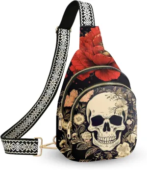 Leather Sling Bag Small Crossbody Backpack Travel Shoulder Pack Hiking Adjustable Chest Daypack for Women