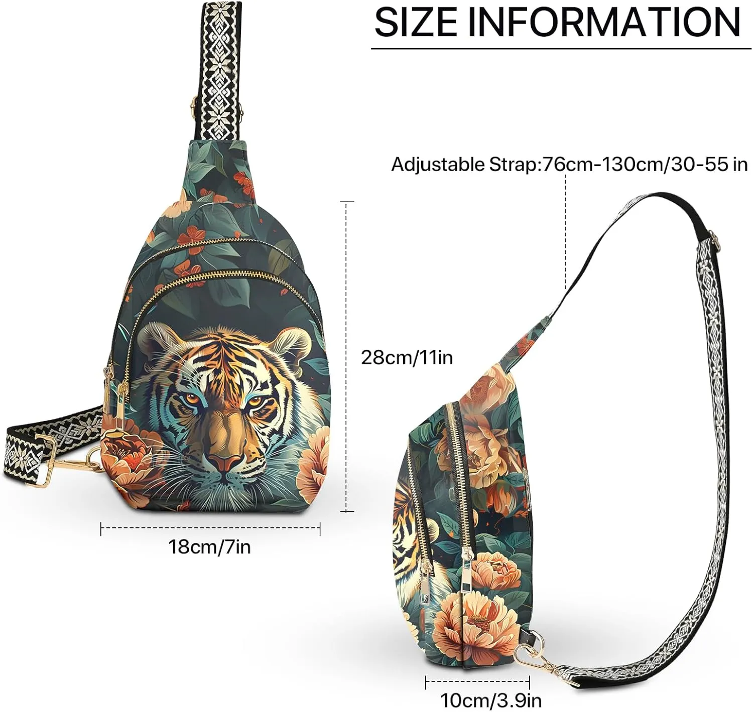 Leather Sling Bag Small Crossbody Backpack Travel Shoulder Pack Hiking Adjustable Chest Daypack for Women