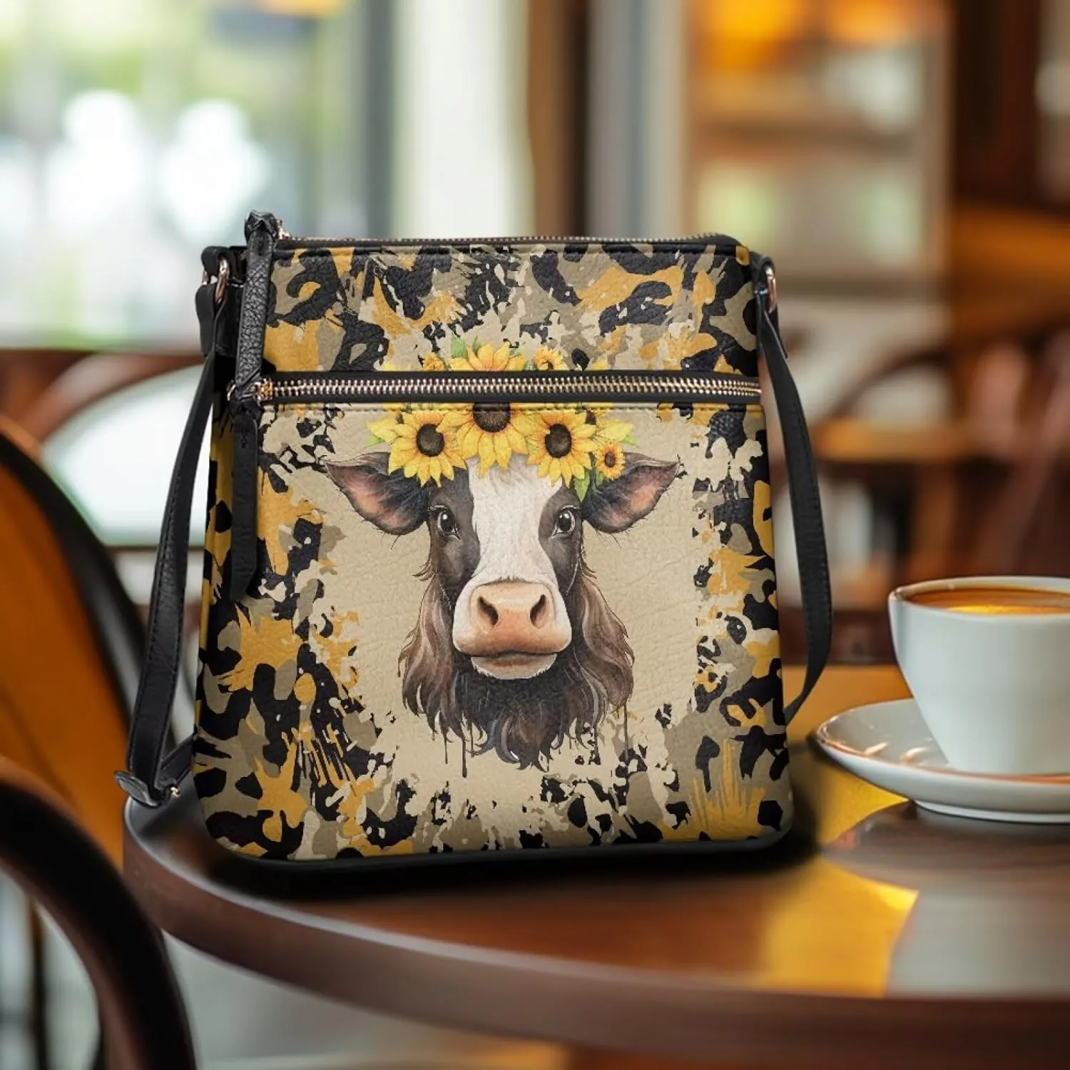 Leather Women Crossbody Hobo Bag Satchel Purse Handbag with Adjustable Shoulder Strap and Zipper Pockets