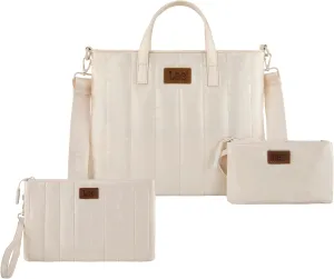 Lee Puffer Tote & Quilted Wristlet Set – Lightweight Combo for Women, Travel & Daily Use