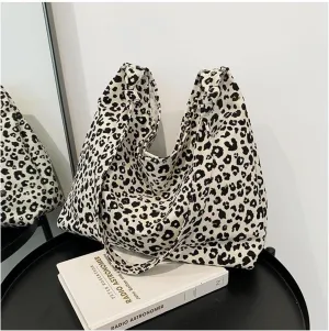 Leopard Print Tote Bag Shoulder Bag Soft & Lightweight Large Tote Purse Handbag Travel Satchel Gift for Women