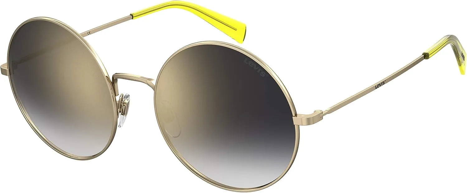 Levi's Women's LV 1011/S Oval Sunglasses, Gold, 55mm, 20mm