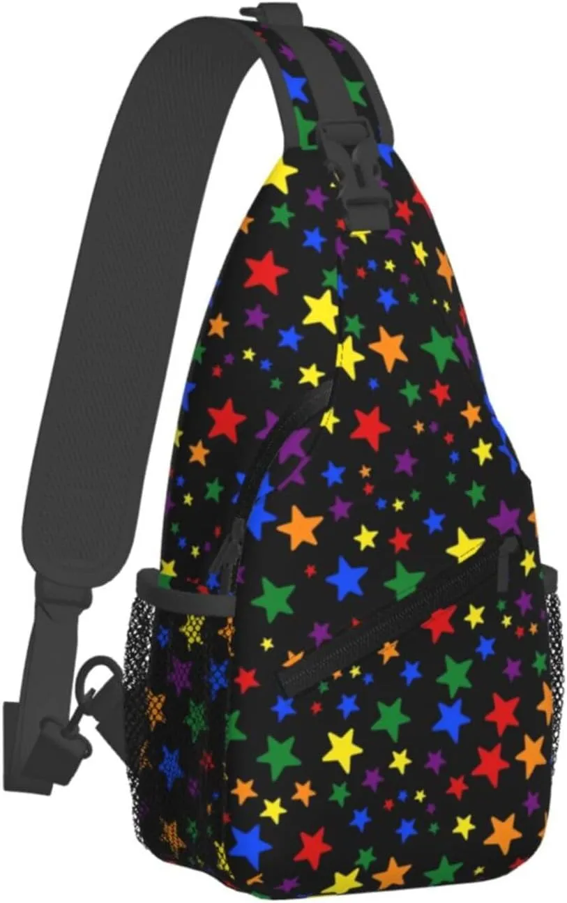 LGBT Gay Pride Sling Backpack,Fashion Shoulder Bags Adjustable Crossbody Chest Bag Travel Hiking Daypack