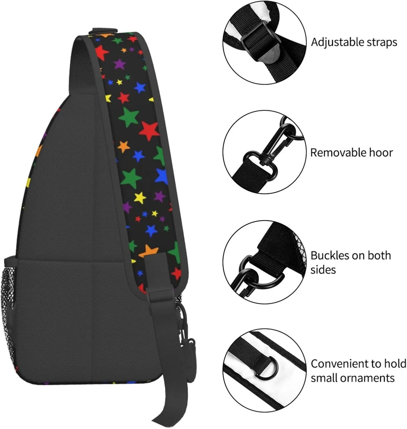 LGBT Gay Pride Sling Backpack,Fashion Shoulder Bags Adjustable Crossbody Chest Bag Travel Hiking Daypack