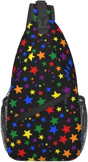 LGBT Gay Pride Sling Backpack,Fashion Shoulder Bags Adjustable Crossbody Chest Bag Travel Hiking Daypack