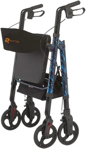 Lifestyle Mobility Aids Regal Bariatric 4 Wheel Rollator with Universal Height Adjustment (Laser Blue)
