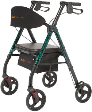 Lifestyle Mobility Aids Royal Deluxe Universal Aluminum 4 Wheel Rollators (Laser Green)