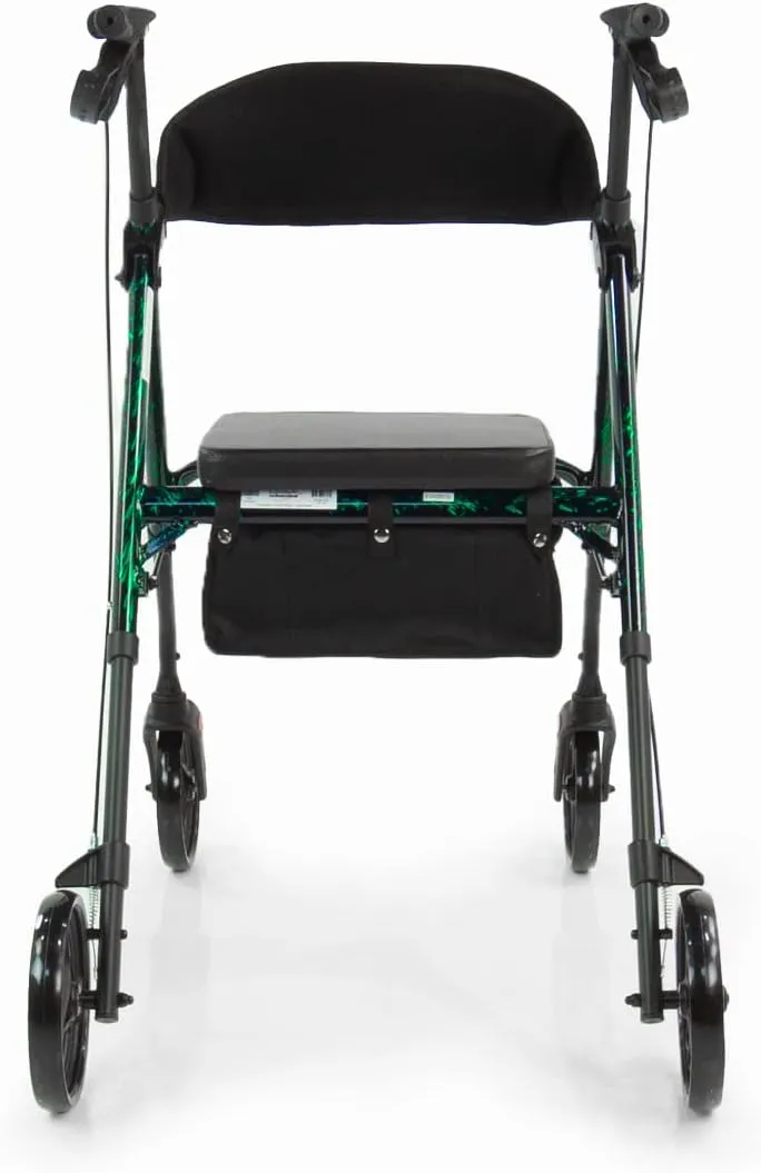 Lifestyle Mobility Aids Royal Deluxe Universal Aluminum 4 Wheel Rollators (Laser Green)