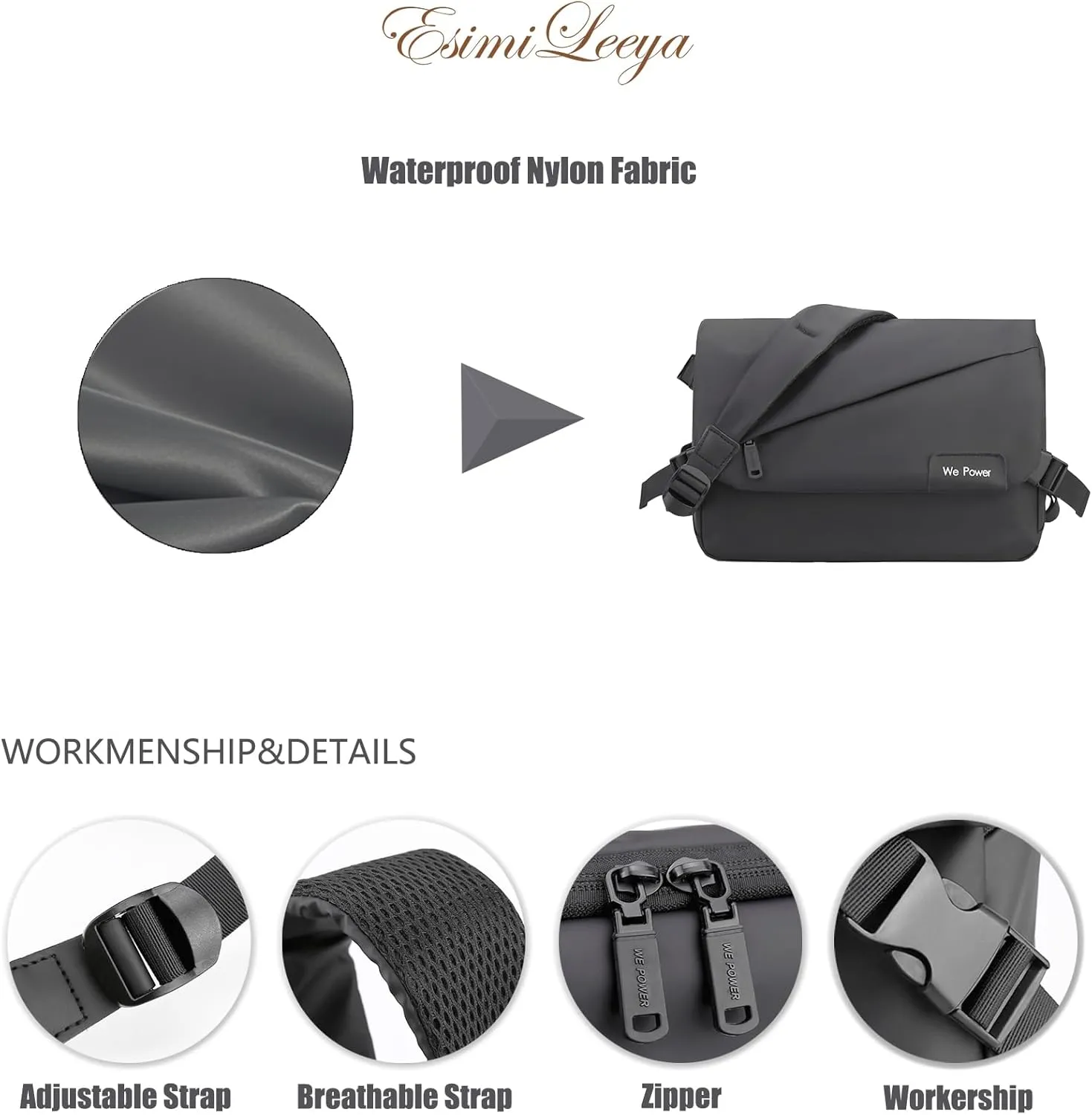 Lightweight Mens Messenger Bag Crossbody Waterproof Sling Shouler Bag for Men