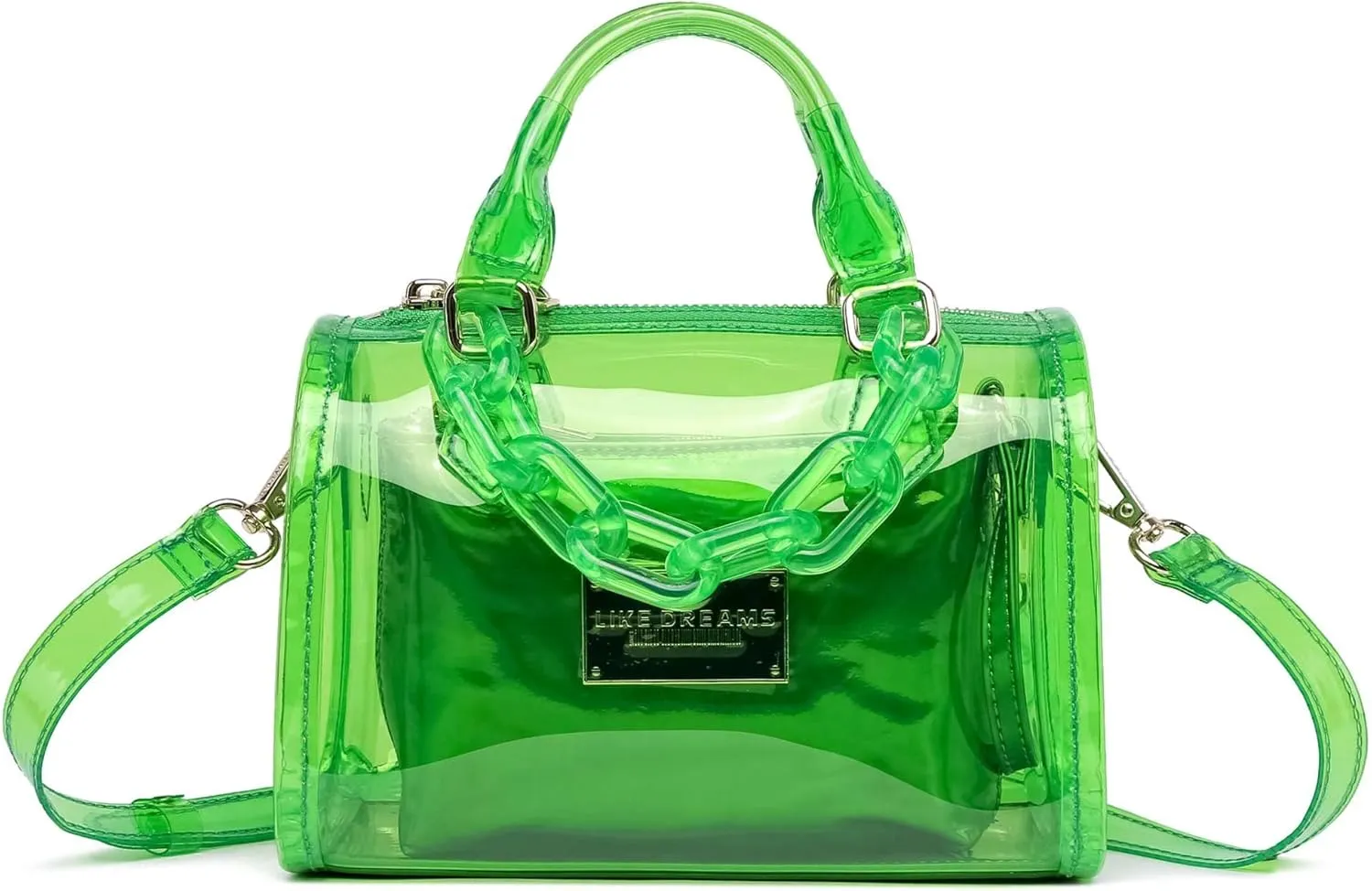 Like Dreams Holographic Purse for Women, Detachable Inner Pouch Crossbody Bag, Iridescent Top Handle Satchel