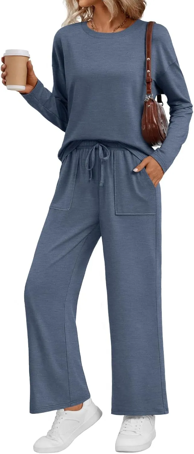LILLUSORY Women's Sweatsuits 2 Piece Outfits Lounge Matching Sets Baggy Fall Fashion Casual Clothes with Pockets 2025