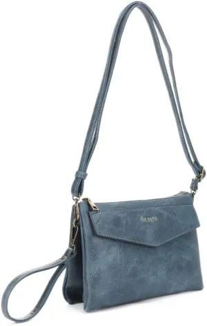 Liz Soto Lexi Womens Crossbody Purse and Wristlet - Vegan Leather Wallet and Over the Shoulder Bags with Wrist Strap