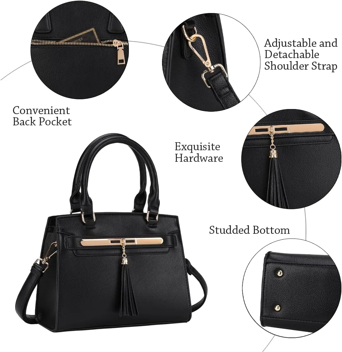LJOSEIND Small Satchel Purses for Women - Fashionable Handbags, Top Handle Crossbody Bags with Adjustable Strap