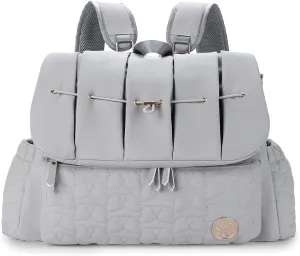 Lmbabter Diaper Bag Backpack Convertible Messenger Bag Travel Backpack Maternity Bags Stylish Baby Bag with Changing Pad for Mom (Gray)