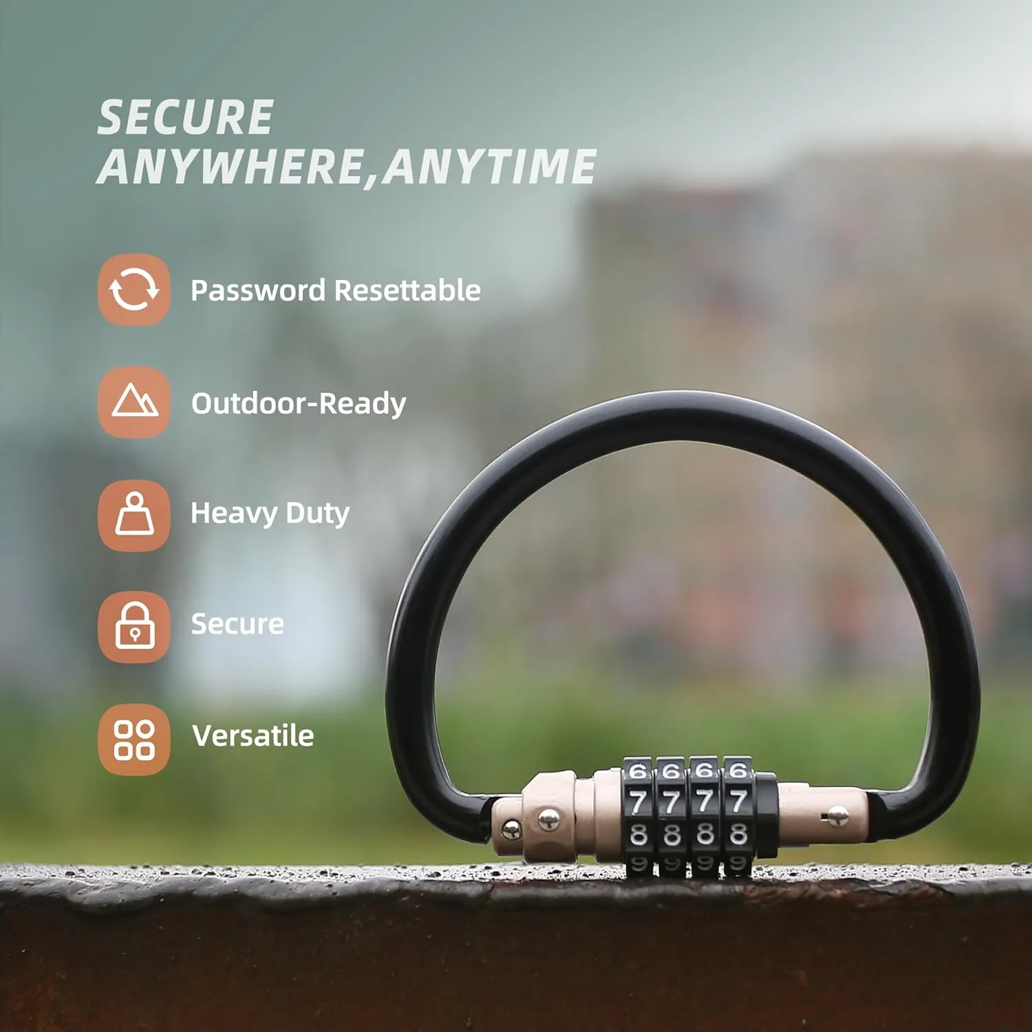 Locking Carabiner Heavy Duty, 4 inch 25KN D Ring, Large Climbing Carabiner Clip with Combination Lock, Gym Carbiner, Oval Caribiner, Triangle Carbineers for Hammock Hooks, Chain Link, Backpack Secure