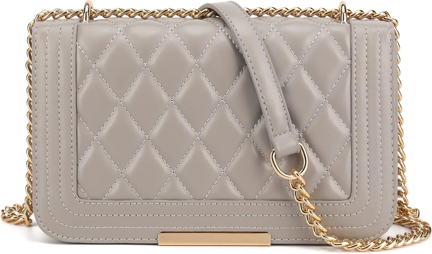 lola mae Crossbody Bags for Women Fashion Quilted Shoulder purse with Convertible Chain Strap Classic Satchel Handbag