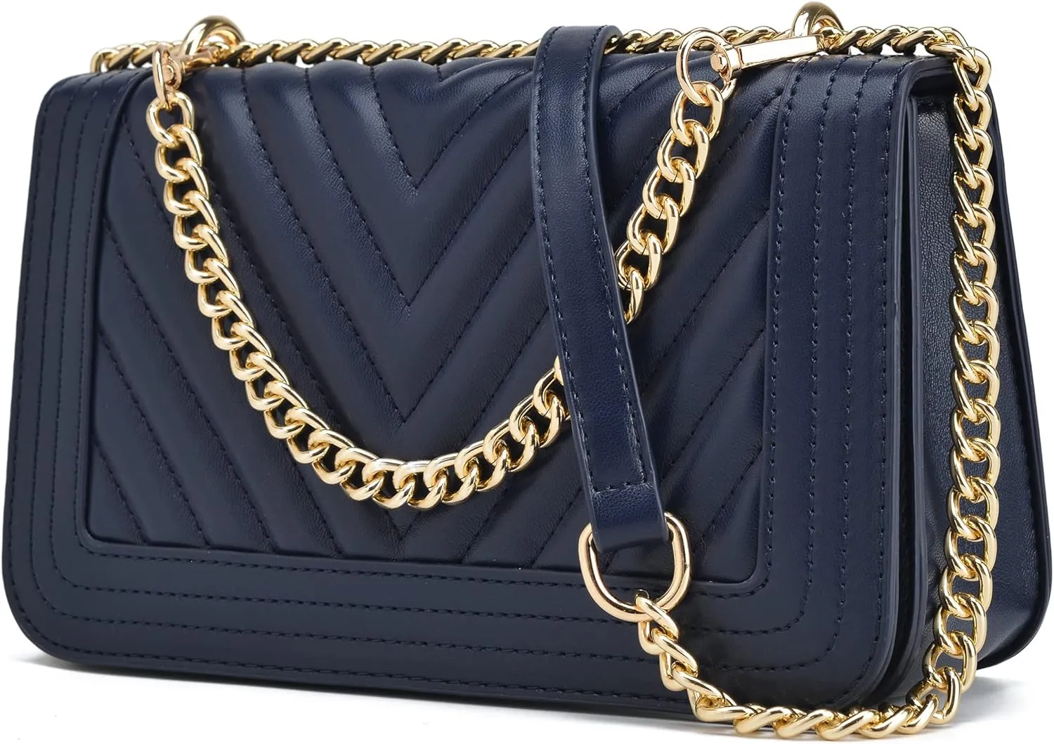 lola mae Crossbody Bags for Women Fashion Quilted Shoulder purse with Convertible Chain Strap Classic Satchel Handbag