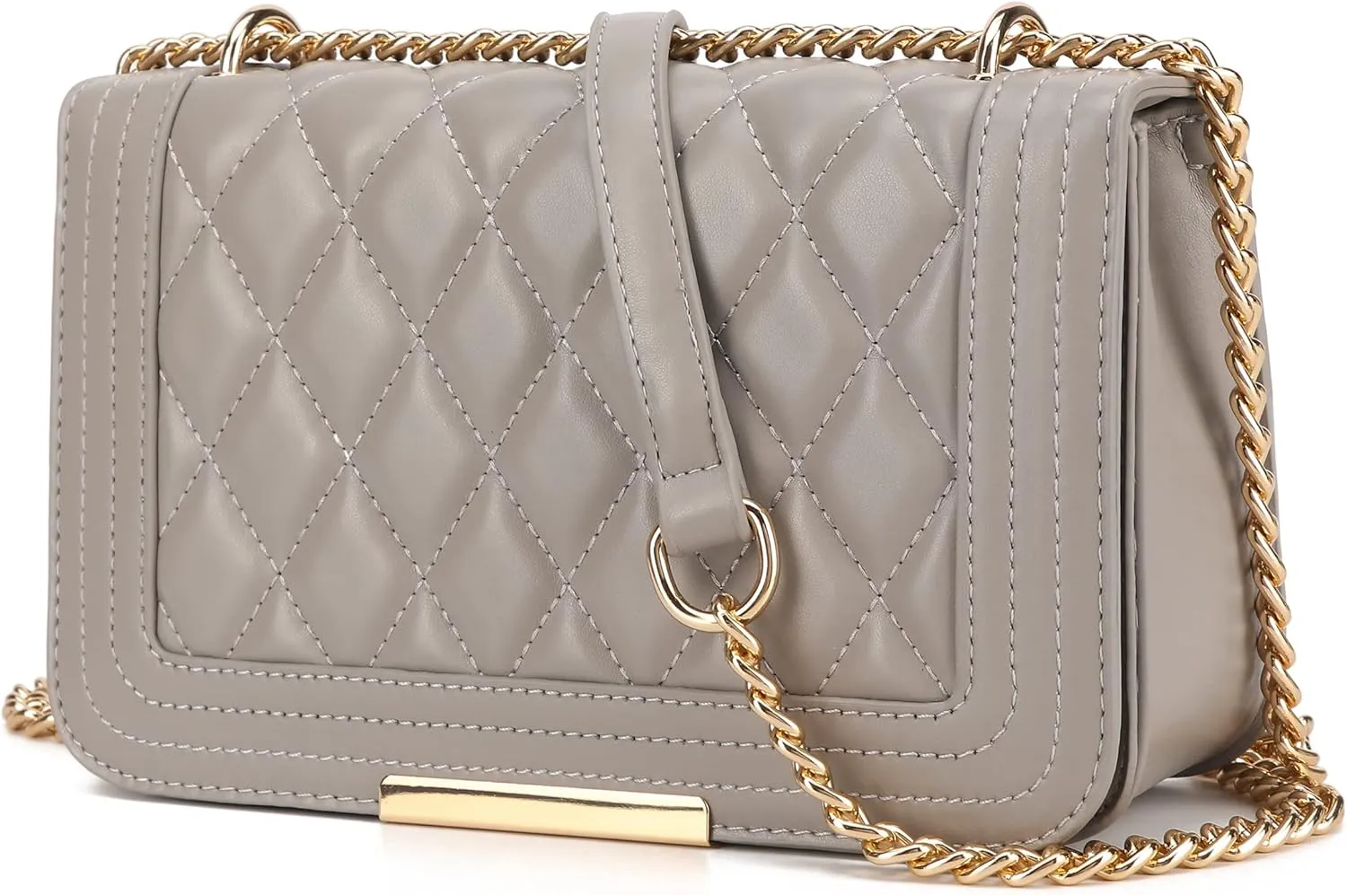 lola mae Crossbody Bags for Women Fashion Quilted Shoulder purse with Convertible Chain Strap Classic Satchel Handbag
