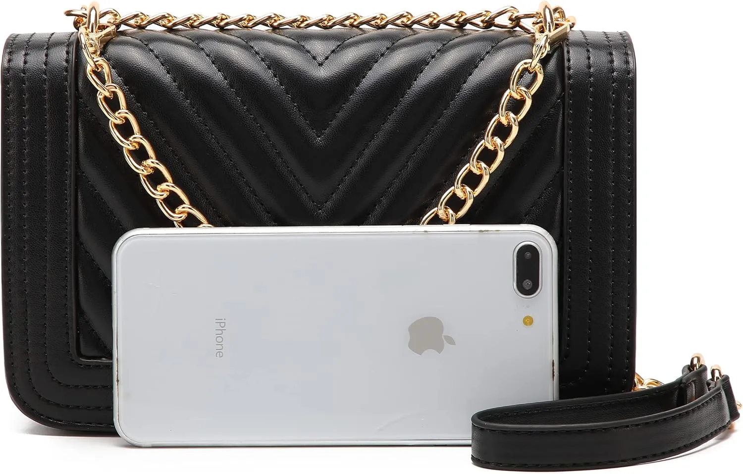 lola mae Crossbody Bags for Women Fashion Quilted Shoulder purse with Convertible Chain Strap Classic Satchel Handbag
