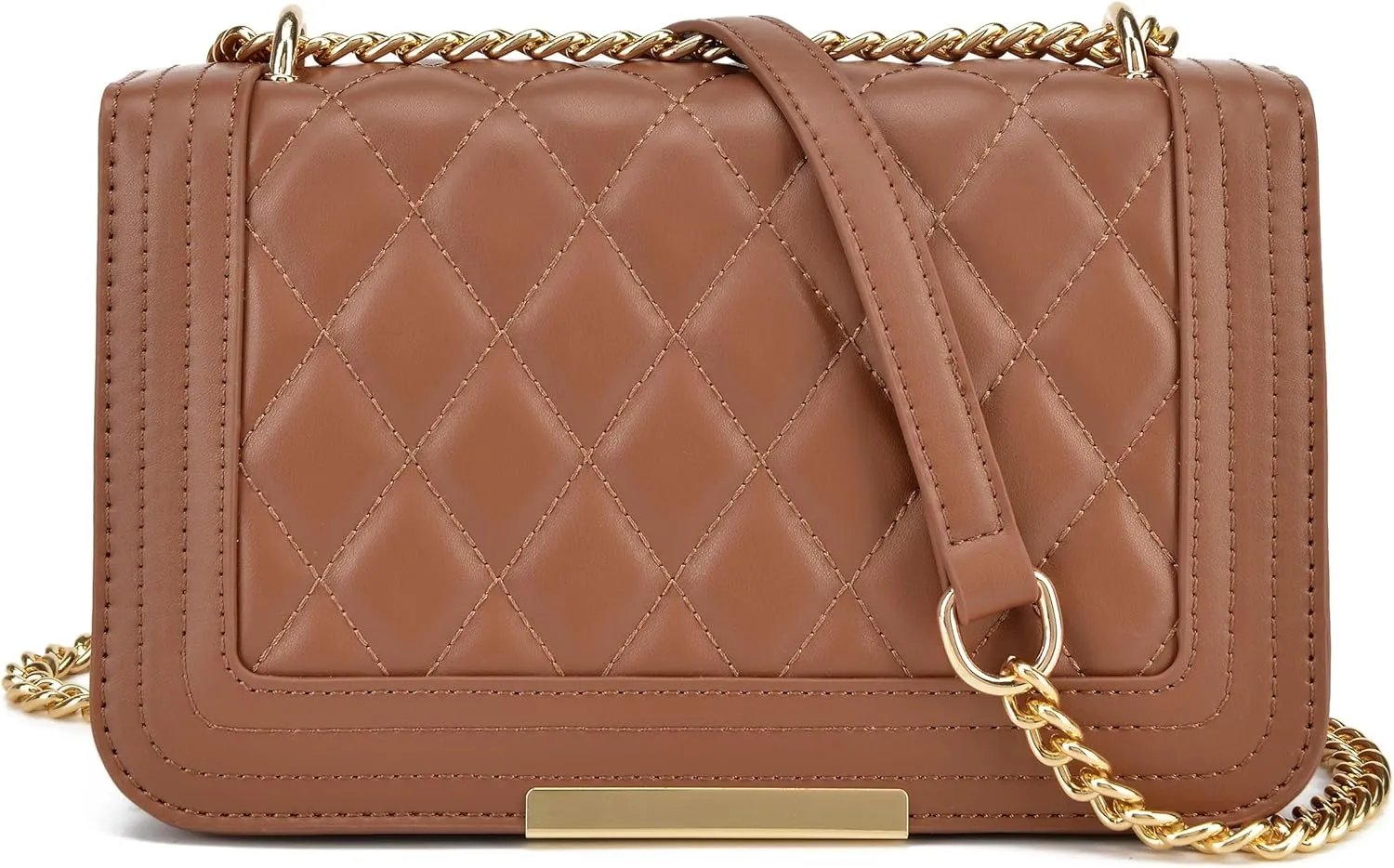 lola mae Crossbody Bags for Women Fashion Quilted Shoulder purse with Convertible Chain Strap Classic Satchel Handbag
