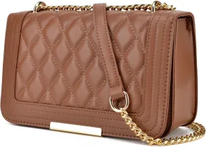 lola mae Crossbody Bags for Women Fashion Quilted Shoulder purse with Convertible Chain Strap Classic Satchel Handbag